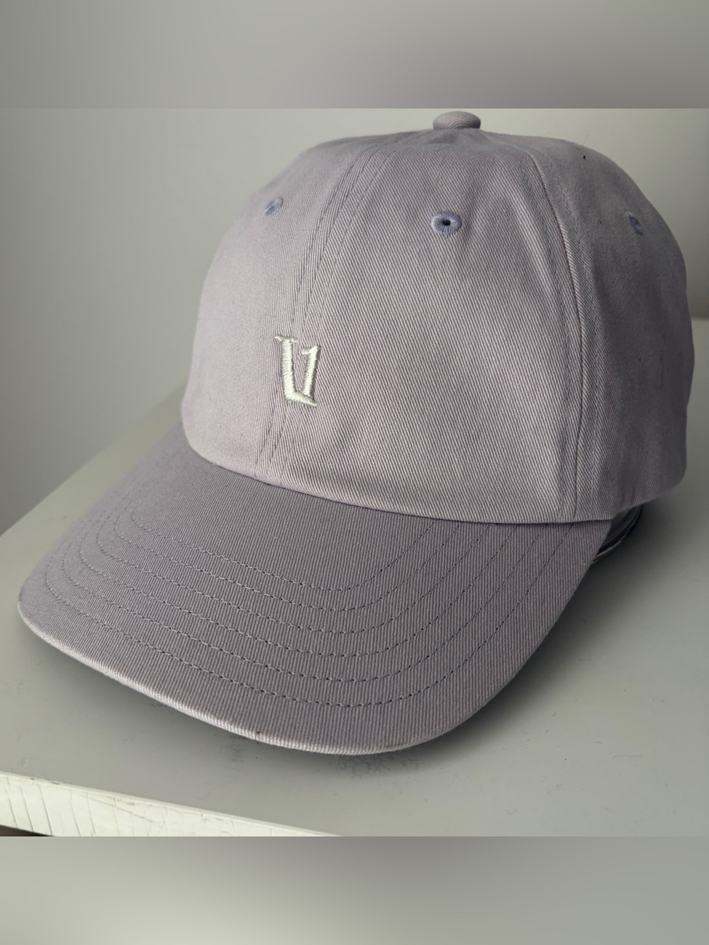 Vuori Dad Cap Grey/Lavender Baseball Cap with Logo